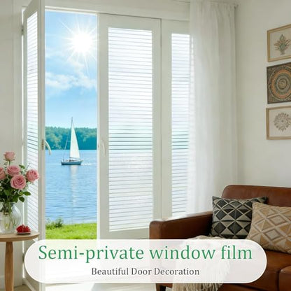 Window Privacy Film Frosted Stripe Window Film