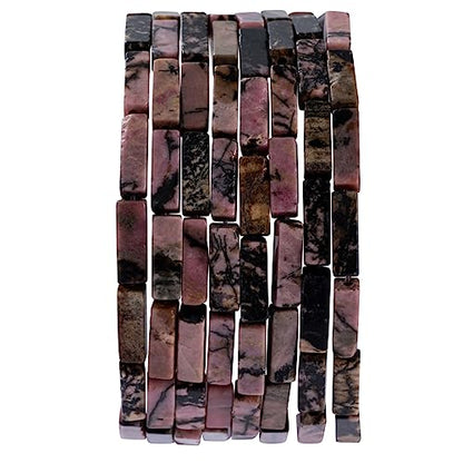 Natural Rhodochrosite Rectangle Tube Beads 4x13mm 38cm (28 Count)