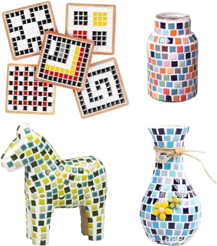 500g 1.1lb Random Color Irregular Ceramics Mosaic Tiles (16 Ounce)