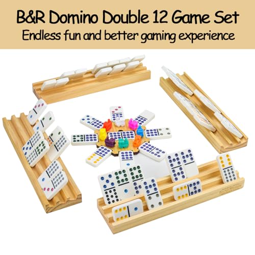 Dominoes Set Double 12 with 4 Racks for Adults Kids
