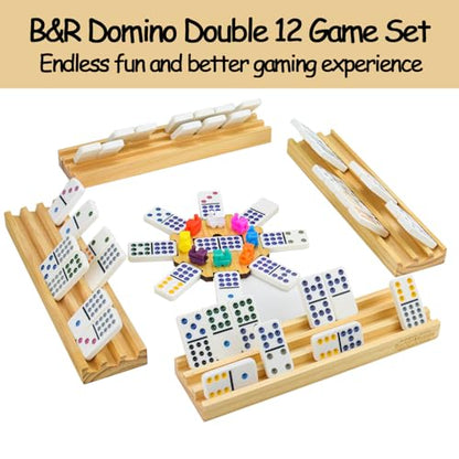 Dominoes Set Double 12 with 4 Racks for Adults Kids