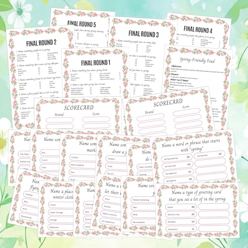 Spring Friendly Feud Game with 2 Answer Buzzers for Party Office (30 Count)