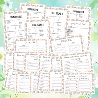 Spring Friendly Feud Game with 2 Answer Buzzers for Party Office (30 Count)