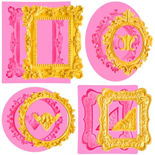 Baroque Frame Silicone Fondant Mold (4 Count)