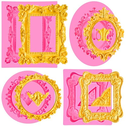 Baroque Frame Silicone Fondant Mold (4 Count)