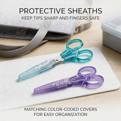 Small Travel Sewing Embroidery Scissors Set Curve Straight Tip (2 Count)
