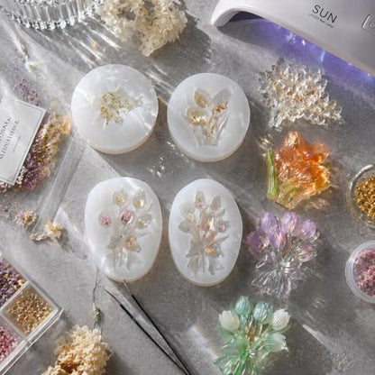 4PCS 3D Flower Bouquet Silicone Molds for Soap