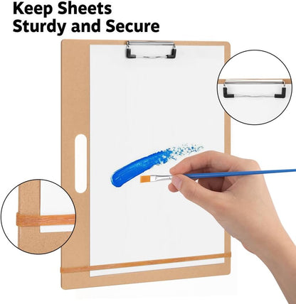 Drawing Board - 14" x 17.8" Sketch Board with Handle for Drafting Art - Portable Clipboard for Class or Studio Fit in Artists Tote