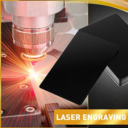 550 Pcs Metal Business Cards Engraving Aluminum Plates for Crafting Multipurpose Metal Sheets for Crafting 0.01 Inch Thick Blank Business Cards for CNC Engraver Laser DIY (550 Count)