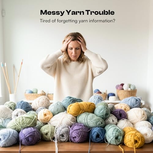 20 Set Yarn Information Tags with Clips for Yarn Storage Organizer