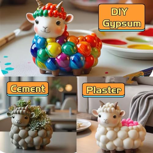 Animal Resin Molds Silicone 3D Cute Sheep Epoxy Resin Plaster Candle Holder Wax Molds for Candle Making