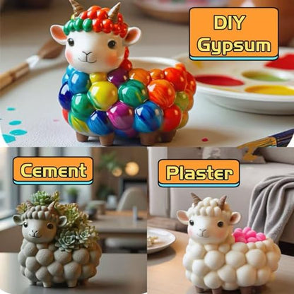 Animal Resin Molds Silicone 3D Cute Sheep Epoxy Resin Plaster Candle Holder Wax Molds for Candle Making