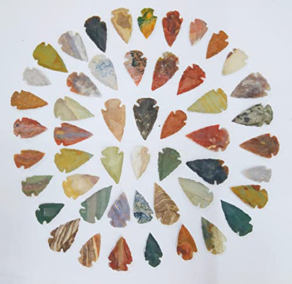 50 PC Lot Flint Arrowhead OH Collection Project Spear DIY Points arrowheads (50 Count)