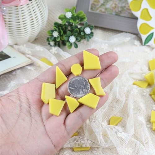 Yellow Glass Mosaic Tiles for Crafts Bulk (7.05 Ounce)