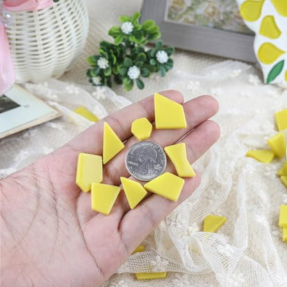 Yellow Glass Mosaic Tiles for Crafts Bulk (7.05 Ounce)
