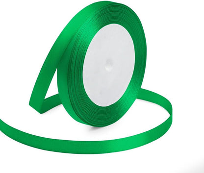 KMER LIFE Green Ribbon 3/8 Inches x 25 Yards Satin Ribbons Perfect for Halloween, Wreath, Corset, Floral, Floral Arrangement, Christmas, Wedding Party Decoration, Bow Making & Other Projects - Crafty Corner