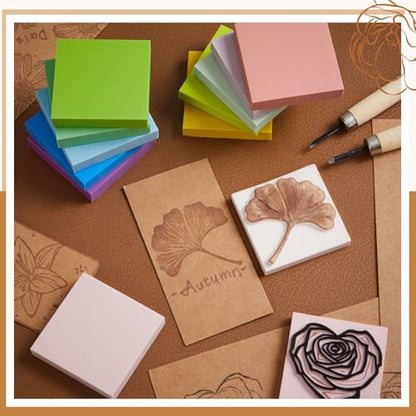 24 Pcs 2" x 2" Rubber Carving Block Printmaking Stamp (24 Count)