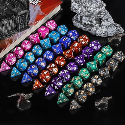 7 Sets Polyhedral Dice (49 Count)
