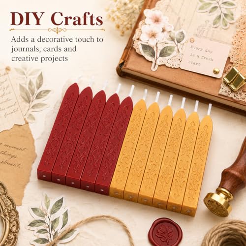 12 Pack Pattern Wick Sealing Wax Sticks for Wax Seal Stamp (12 Count)