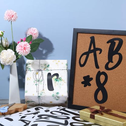 576 Pcs 8 Sheets Letters Stickers Vinyl Alphabet Number Decals Back to School Supplies for Water Bottles Cups Mailbox Scrapbooking Bulletin Board Classroom Decor (8 Count)