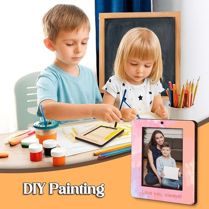 10" Hands Down Best Mom Ever Sign DIY Kids Gifts For Mom Handprint Kit with Acrylic Paints