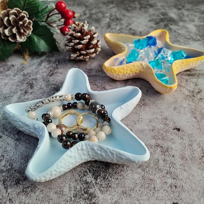 Starfish Tray Silicone Mold Candle Holder Jewelry Plate Resin Tray Display Trinkets Container Storage Dish for Concrete Creative Art Craft Home Decor
