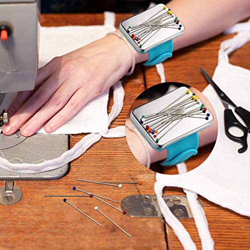 Magnetic Wrist Sewing Pincushion with 100 Pcs 1.5" Pins