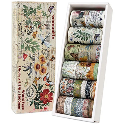 24 Rolls Vintage Washi Tape Set