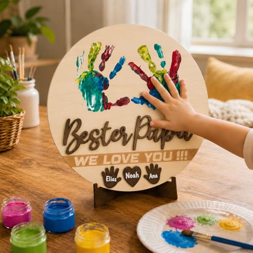 Personalized Bester Papa Handprint Sign