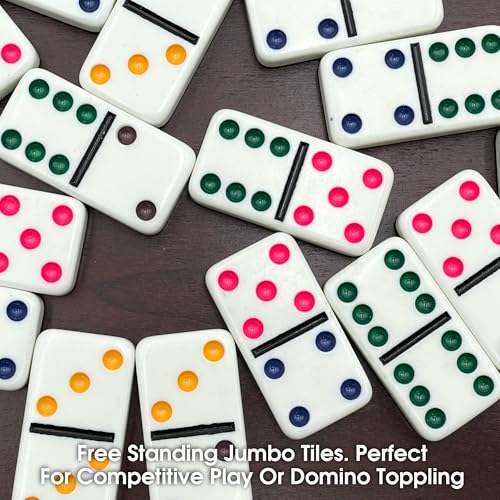 2322 Double 6 Jumbo Dominoes with Color Dot