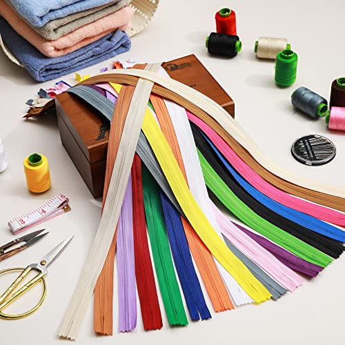 100 Pcs 22 Inch Nylon Invisible Zipper Bulk Conceal Zippers for Sewing Hidden Pillow Zippers for Fabric Craft Dress Pillow Tailor Garments Clothes Artisan Supply