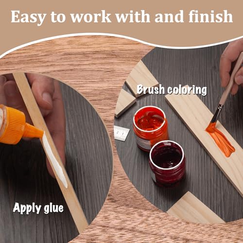 Wood Strips Slats Wooden Sticks for Crafts 3 (15 Count)
