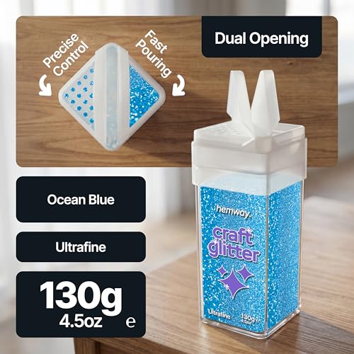 Craft Glitter Shaker Ocean Blue 130g Ultrafine (4.5 Ounce)