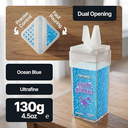 Craft Glitter Shaker Ocean Blue 130g Ultrafine (4.5 Ounce)
