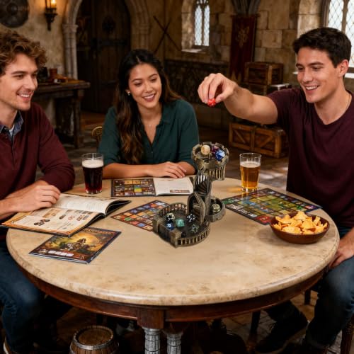 Dice Rolling Tower and Tray Retro Castle Mold Color for Tabletop Games
