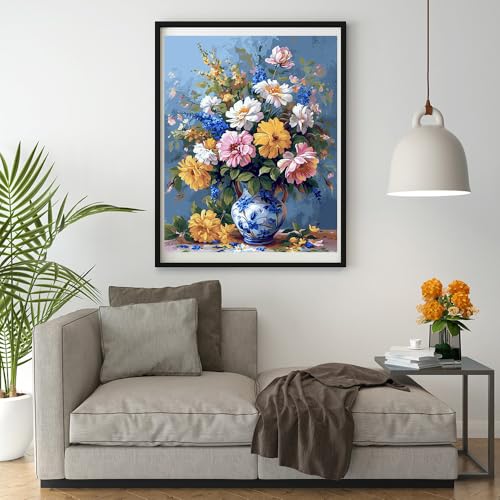 14ct Counted Stamped Cross Stitch Kits for Adults Elegant Flowers Printed Cross Stitch Patterns Art Crafts Cross Stitch Supplies
