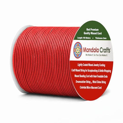 2mm Red Waxed Cord (327 Foot )