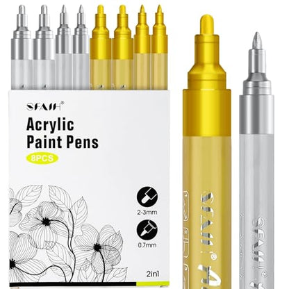 Gold & Silver Acrylic Paint Pens (8 Count)