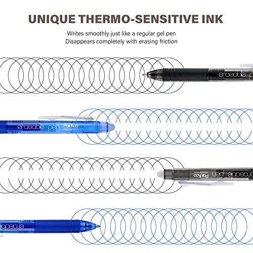 Retractable Erasable Gel Pens Clicker Fine Point 0.7 mm (10 Count)