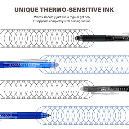 Retractable Erasable Gel Pens Clicker Fine Point 0.7 mm (10 Count)