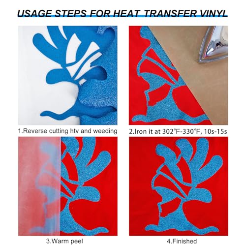 Glitter Blue HTV Heat Transfer Vinyl Rolls