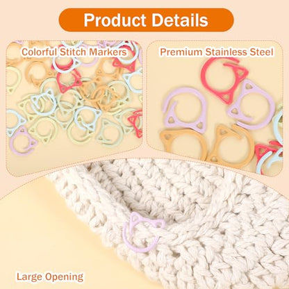 48pcs Cat Stitch Markers for Crocheting