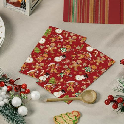 50 Christmas Disposable Paper Decorative Guest Napkins (50 Count)