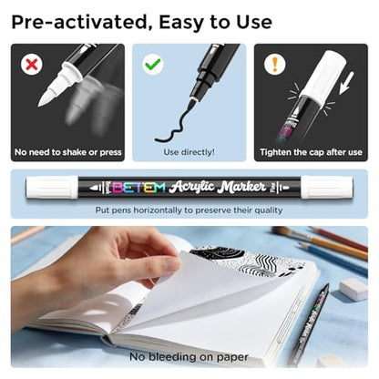 2 Black & White Paint Markers for Glass (10 Count)
