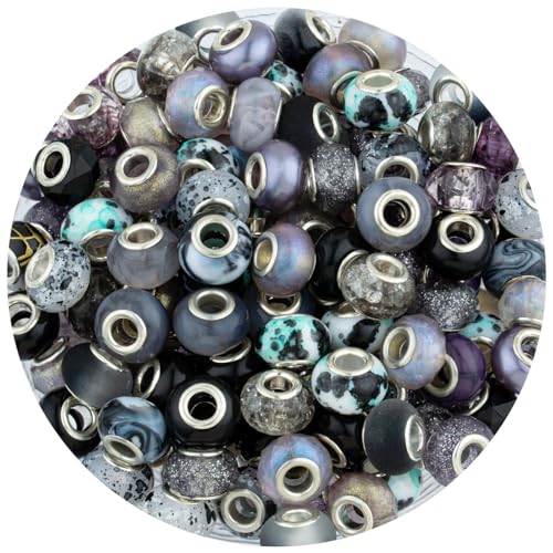 Black Mix Large Hole Beads (100 Count)