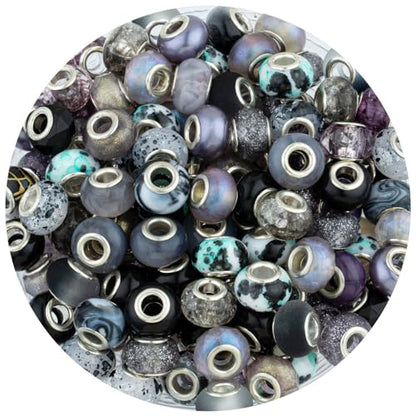 Black Mix Large Hole Beads (100 Count)