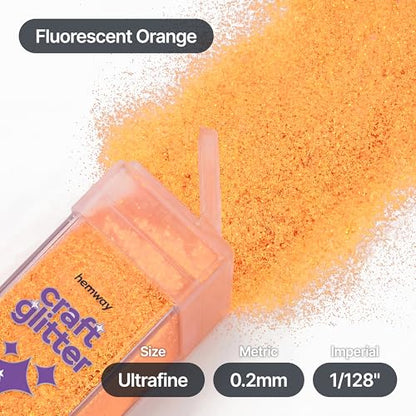 Craft Glitter Shaker Fluorescent Orange 130g Ultrafine (4.6 Ounce)
