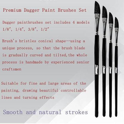4PCS Dagger Striper Brush Set (4 Count)