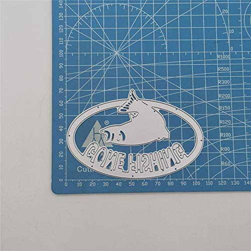 Metal Gone Fishing Words Cutting Dies (2 Count)