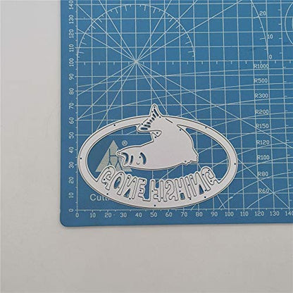 Metal Gone Fishing Words Cutting Dies (2 Count)